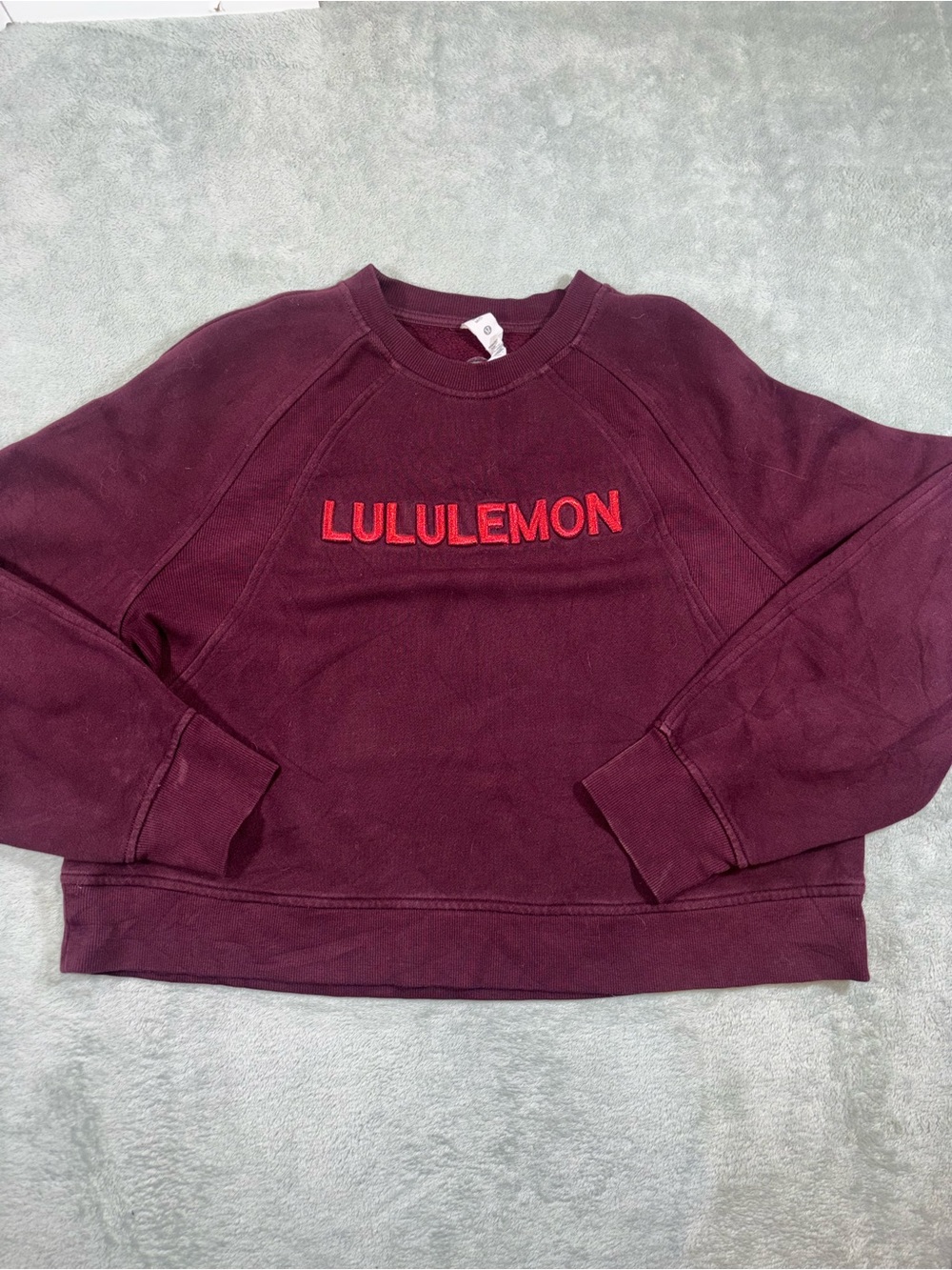 Lululemon Scuba Oversized Pullover Wordmark Crewneck Garnet M/L